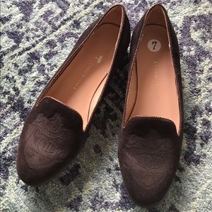 Etienne Aigner Chocolate Suede Loafers Size 7